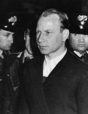 Lieutenant Colonel Kappler, head of The Gestapo in Rome on his way to trial in 1948 